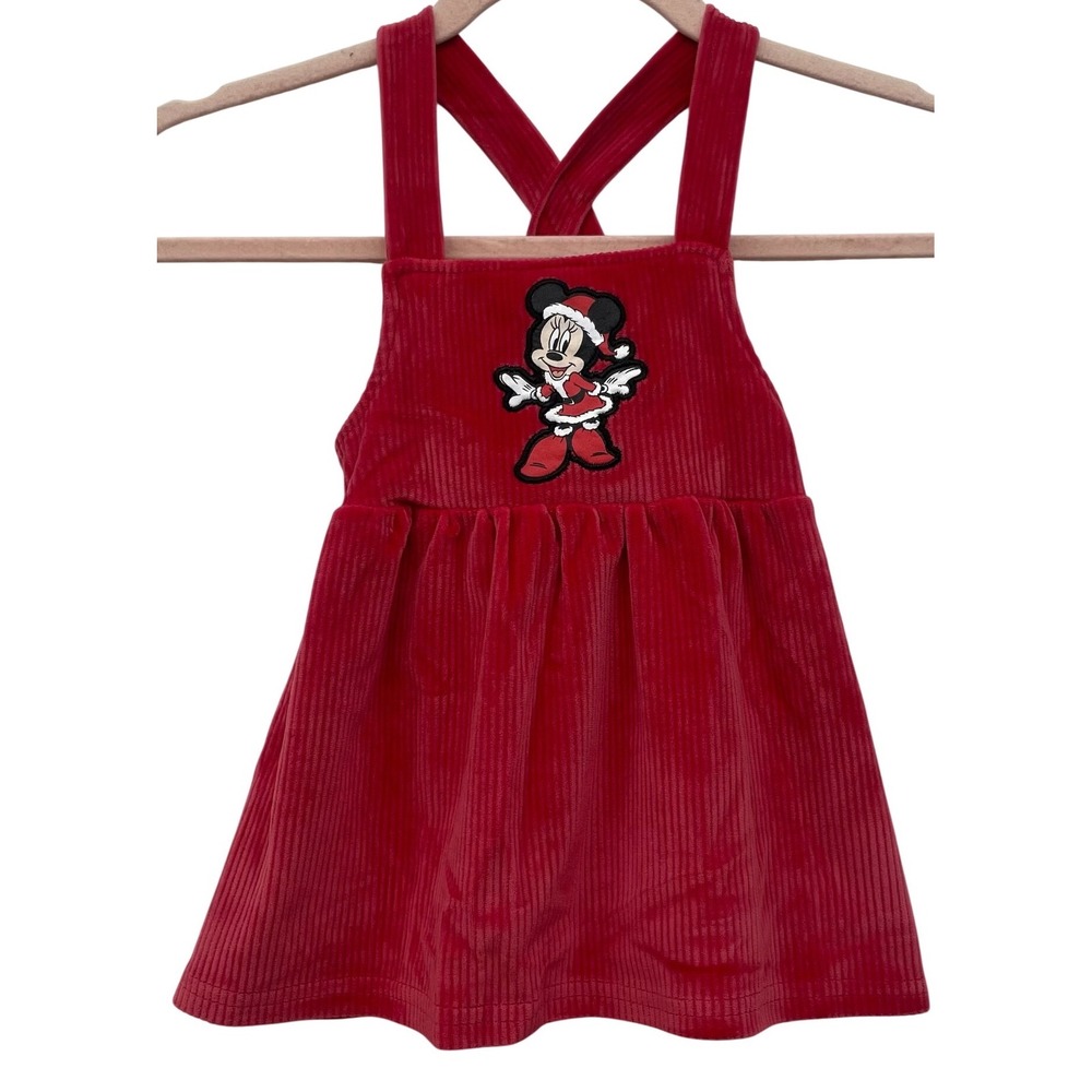 Disney Minnie Mouse Corduroy Jumper Dress Red Infant‎ 12M
